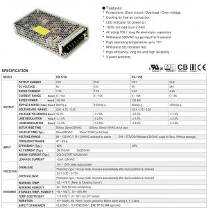Dual Output Switching Power Supply RD-125 series