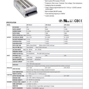 Mean Well Single Output with PFC Function SPV-150 series
