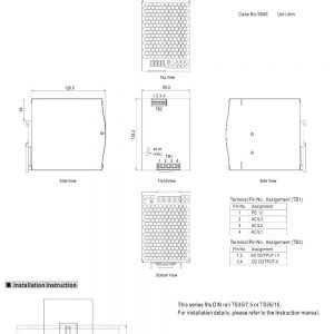 Mean Well Three Phase Industrial DIN RAIL with PFC Function TDR-480