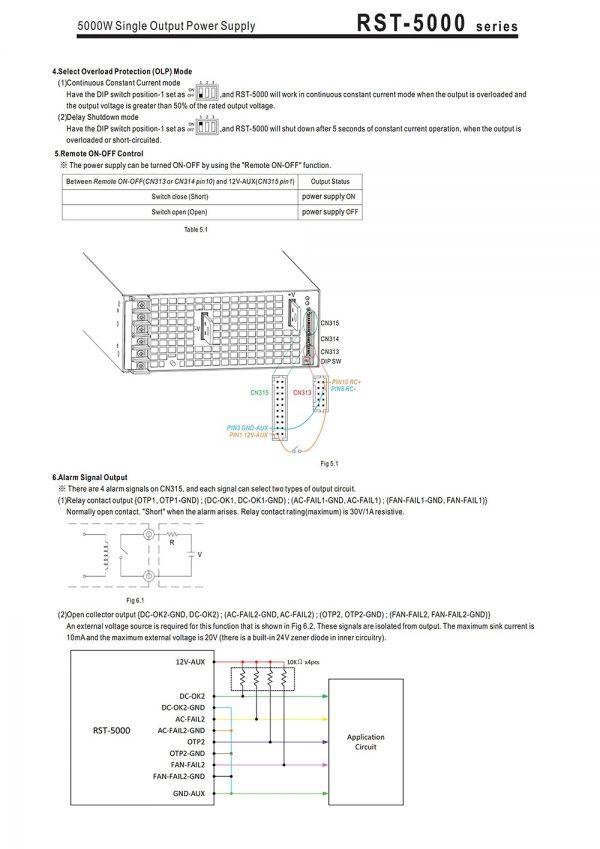 Mean Well Power Supply with Single Output RST-5000 series