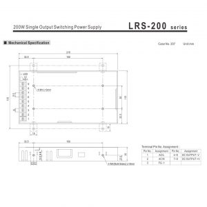 Mean Well Single Output Switching Power Supply LRS-200 series