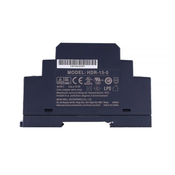 Mean Well Ultra Slim Step Shape DIN Rail HDR-15 series