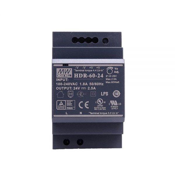 Mean Well Ultra Slim Step Shape DIN Rail HDR-60 series