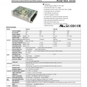 Mean Well Dual Output Switching Power Supply RID-85 series