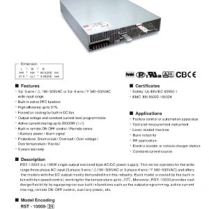 Mean Well Power Supply with Single Output RST-10000 series