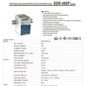 Mean Well Single Output Industrial DIN RAIL with Power Supply SDR480P