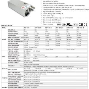 Mean Well Single Output Power Supply RSP-1500 series