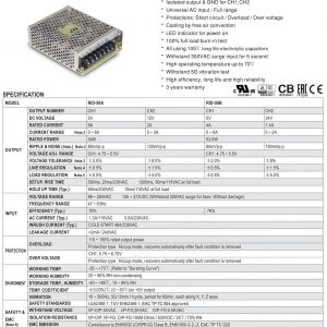 Dual Output Switching Power Supply RID-50 series