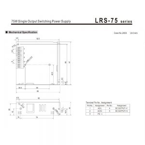 Mean Well Single Output Switching Power Supply LRS-75 series