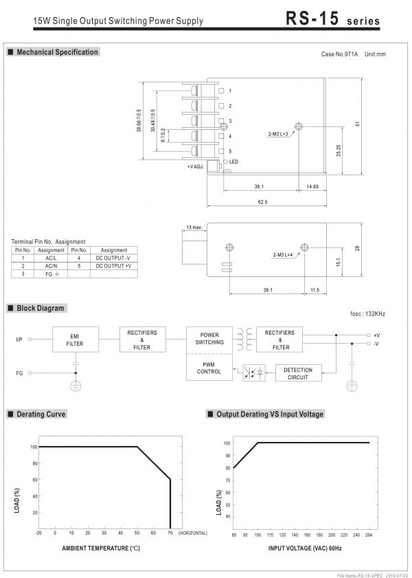 Single Output Switching Power Supply Cahaya Transforme RS 15 Series