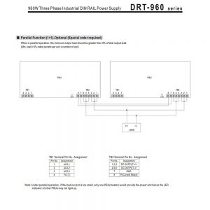 Mean Well Three Phase Industrial DIN RAIL Power Supply DRT-960 series