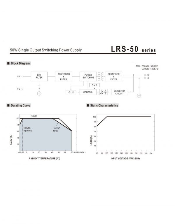 Mean Well Single Output Switching Power Supply LRS-50 series