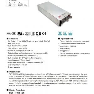 Mean Well Power Supply with Single Output RST-5000 series