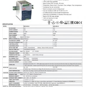 Mean Well Single Output Industrial DIN RAIL with Power Supply SDR-480