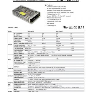Mean Well Dual Output Switching Power Supply RID-125 series