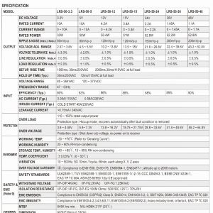 Mean Well Single Output Switching Power Supply LRS-50 series