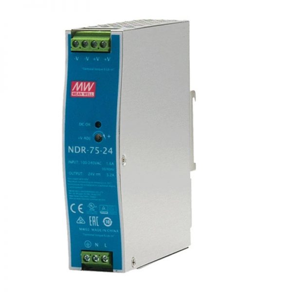 Mean Well Single Output Industrial DIN RAIL NDR-75 series