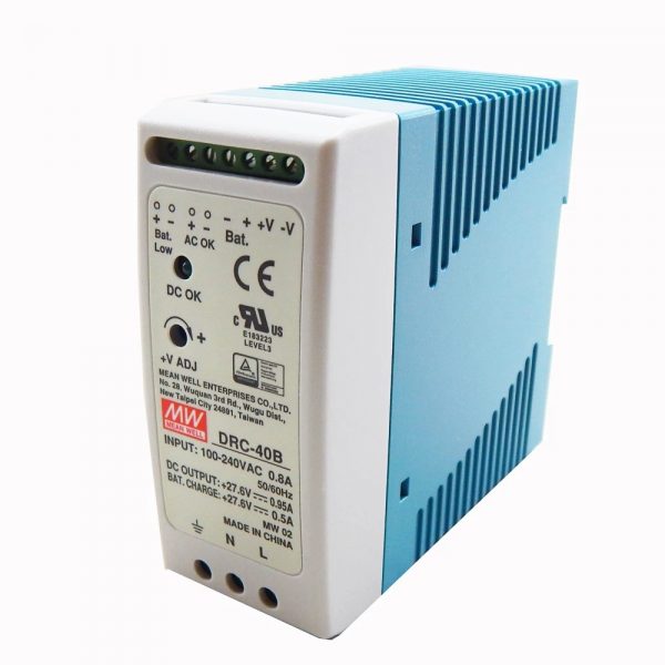 Mean Well Single Output with Battery Charger UOS Function DRC-40 series