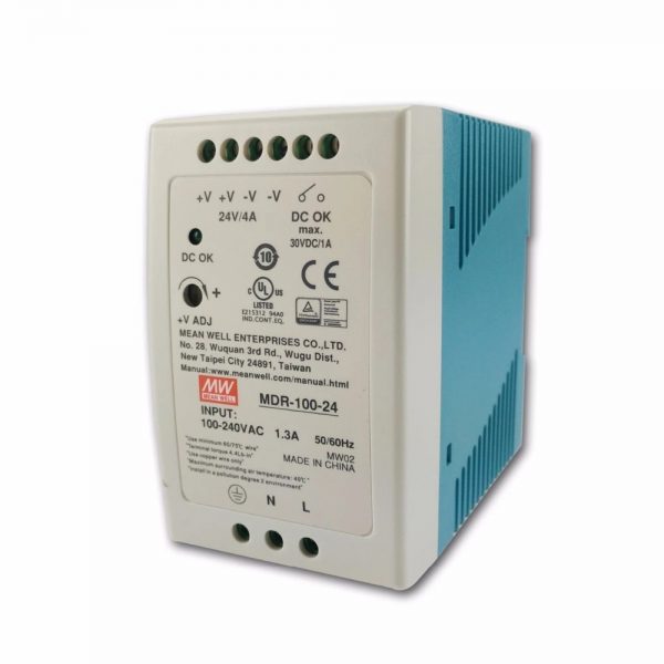 Mean Well Single Output Industrial DIN Rail Power Supply MDR-100 series