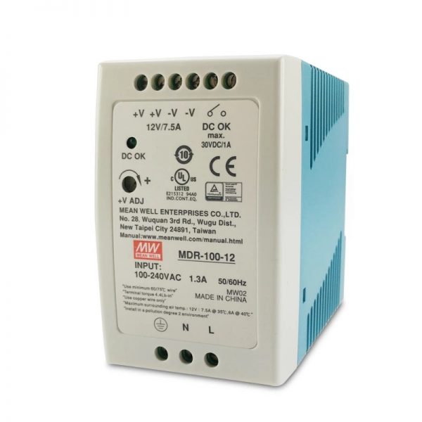 Mean Well Single Output Industrial DIN Rail Power Supply MDR-100 series