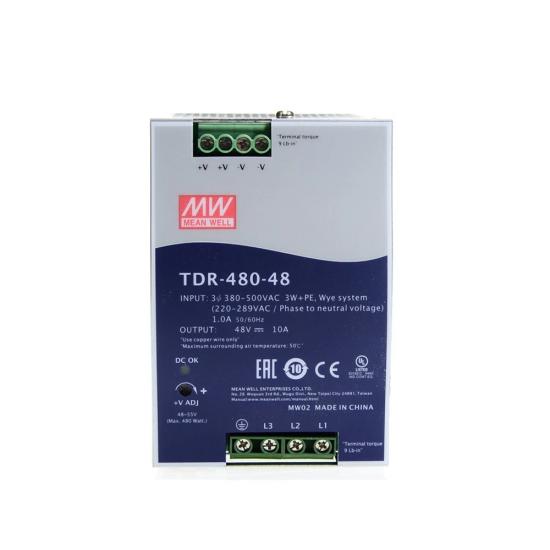 Mean Well Three Phase Industrial DIN RAIL with PFC Function TDR-480