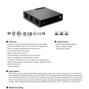 Mean Well Programmable Desktop Type Battery Charger ENC-360 series