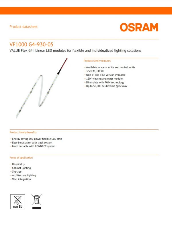 Linear LED modules for flexible VF1000 G4-930-05