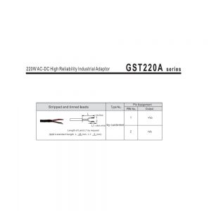Mean Well AC-DC High Reliability Industrial Adaptor GST220A series