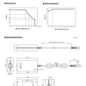 Mean Well 50W AC-DC Triple Output Industrial Adaptor GP50A series
