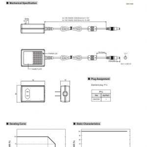 Mean Well 25W AC-DC Industrial Adaptor GS25U series