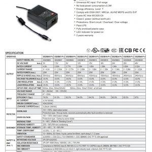 Mean Well 25W AC-DC Industrial Adaptor GS25B series