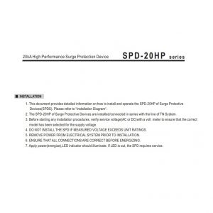 Mean Well High Performance Surge Protection Device SPD-20HP series