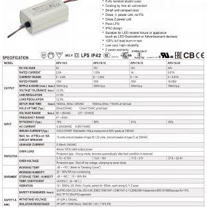 Mean Well Single Output Switching Power Supply APV-16 series