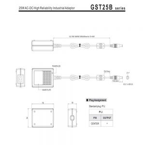 Mean Well 25W AC-DC High Reliability Industrial Adaptor GST25B series