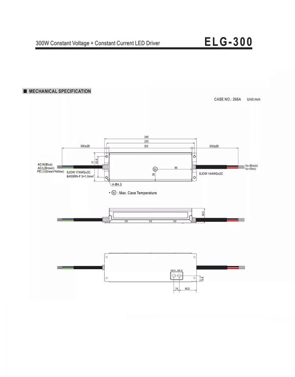 Mean Well Constant Voltage Constant Current LED Driver ELG-300-24A