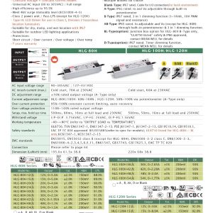 Mean Well Constant Voltage Constant Current LED Driver HLG-80H series