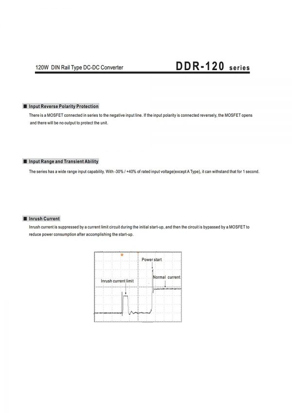 Mean Well 120W DIN Rail type DC-DC Converter DDR-120 series