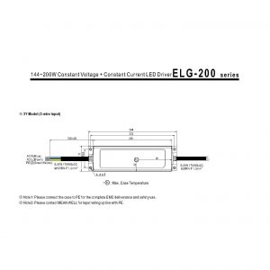 Mean Well Constant Voltage Constant Current LED Driver ELG-200 series
