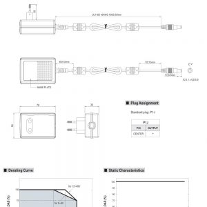 Mean Well 36W AC-DC Industrial Adaptor GS36E series