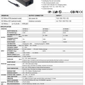 Mean Well 160W Single Output Battery Charger GC160 series