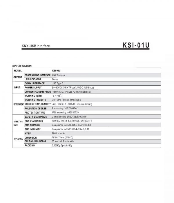Mean Well KNX-USB Interface KSI-01U
