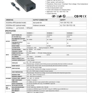 Mean Well 220W Single Output Battery Charger GC220 series