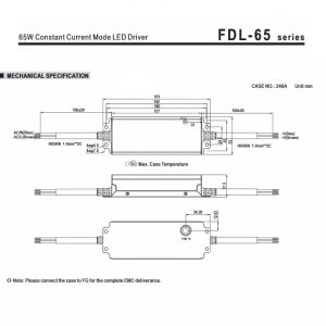 Mean Well Constant Current Mode LED Driver FDL-65 series