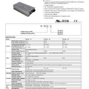 Mean Well 360W Single Output Battery Charger PB-360 series