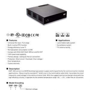 Mean Well 360W Level Desktop Type Power Supply ENP-360 series