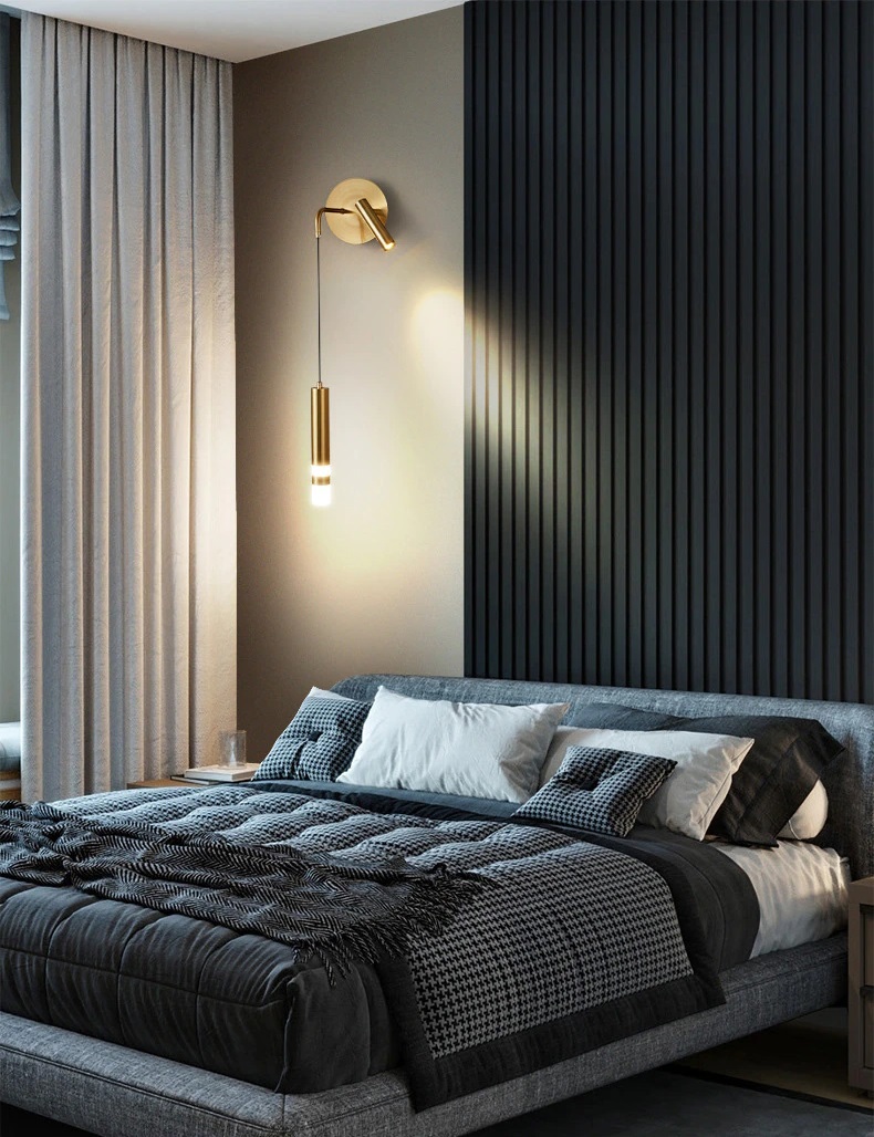 Lampu Sorot Tabung LED Emas Minimalis Modern N-Lighten