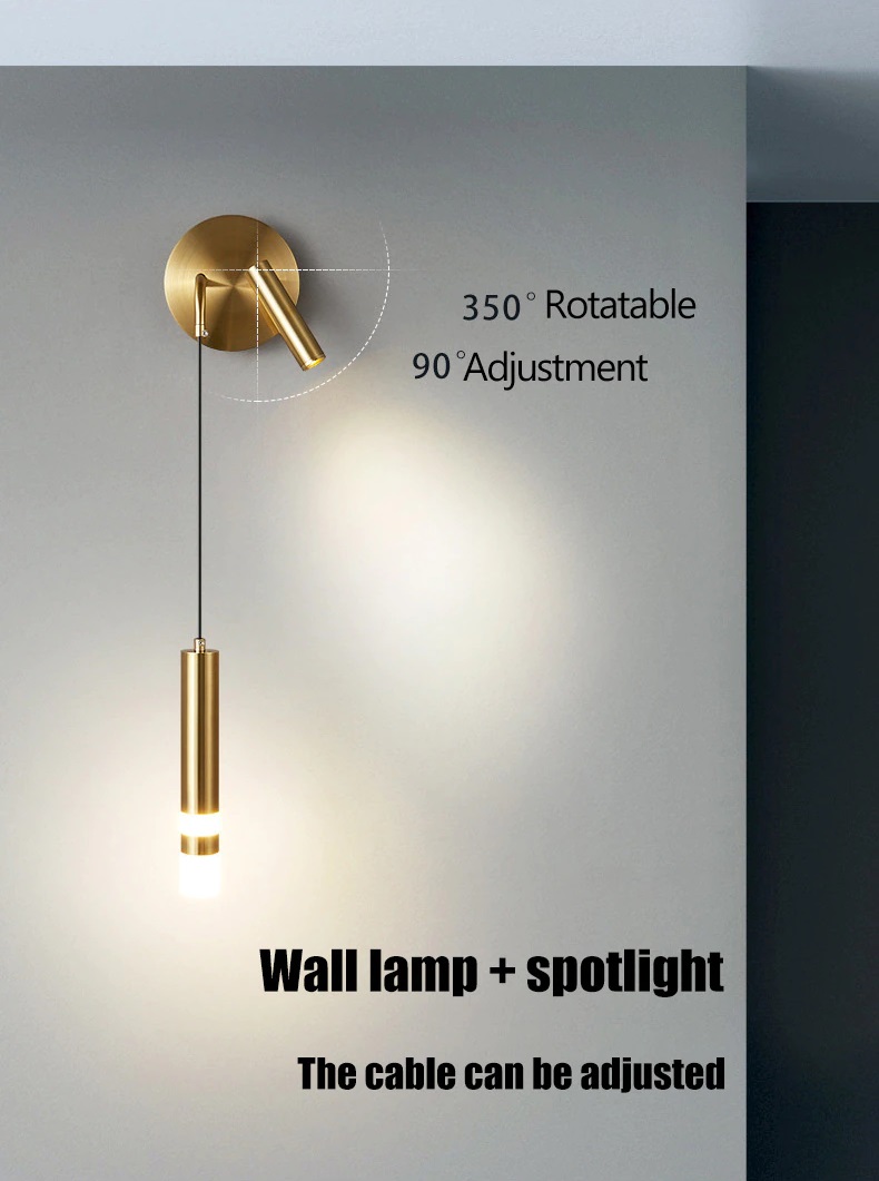 Lampu Sorot Tabung LED Emas Minimalis Modern N-Lighten