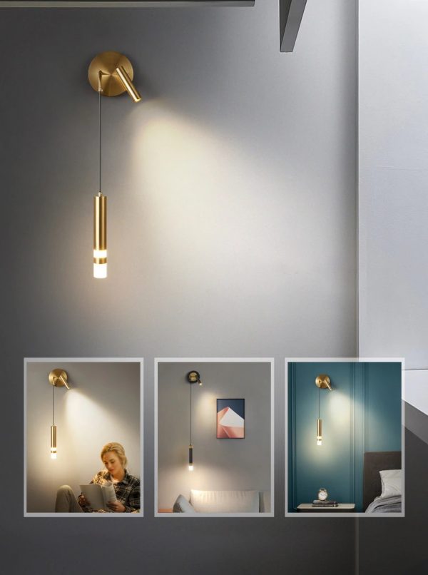 Lampu Sorot Tabung LED Emas Minimalis Modern N-Lighten