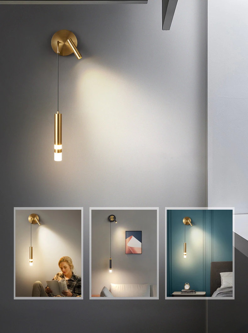 Lampu Sorot Tabung LED Emas Minimalis Modern N-Lighten