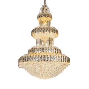 Lampu Gantung gold LED crystal Modern luxury indoor Tangga Panjang Ruang Tamu